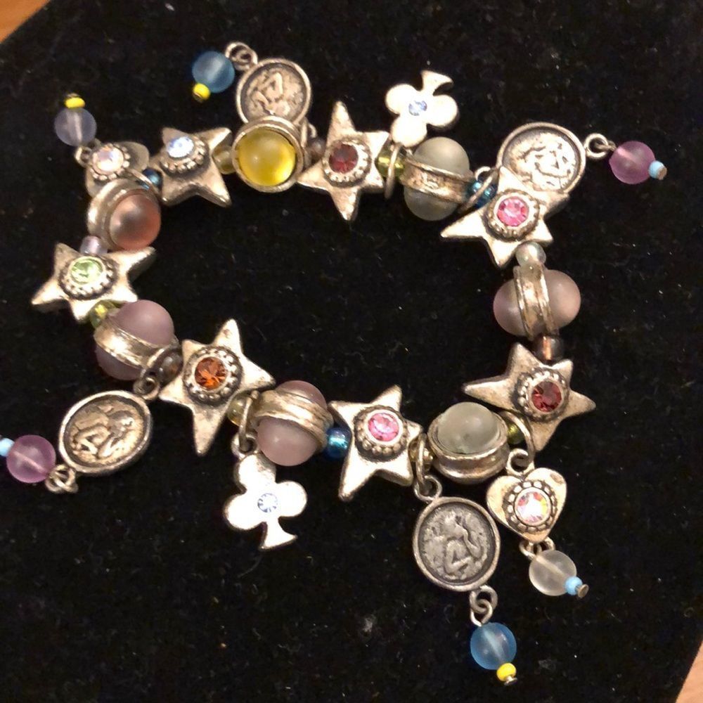 Stretchable Silver Tone Bracelet - image 1